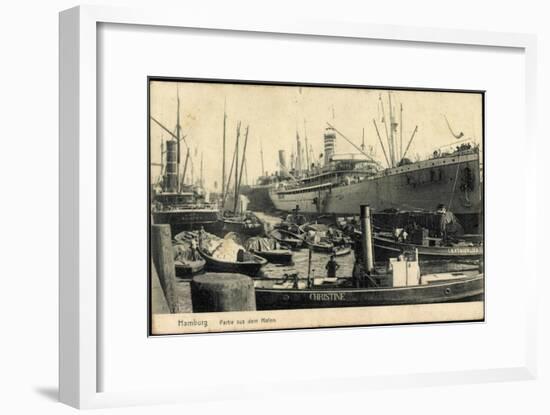 Hamburg, Hafen, Dampfer Christine and I.H. Königslieb-null-Framed Giclee Print