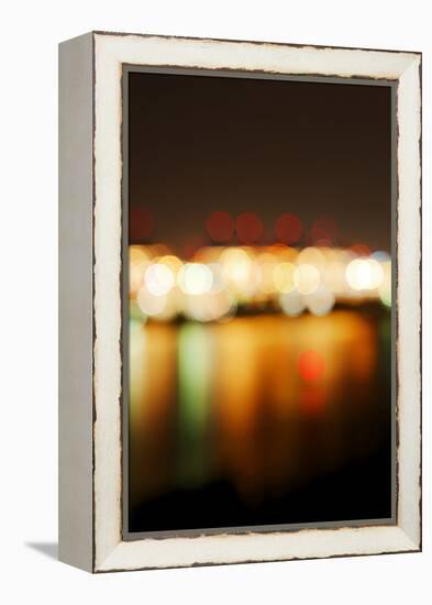 Hamburg Harbour in the Evening, Lights, Hamburg, Germany, Europe-Axel Schmies-Framed Premier Image Canvas