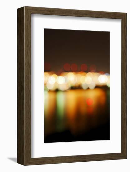 Hamburg Harbour in the Evening, Lights, Hamburg, Germany, Europe-Axel Schmies-Framed Photographic Print