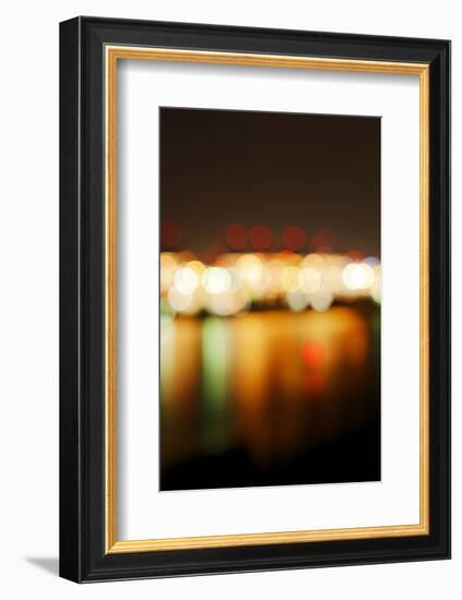 Hamburg Harbour in the Evening, Lights, Hamburg, Germany, Europe-Axel Schmies-Framed Photographic Print