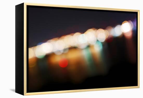 Hamburg Harbour in the Evening, Lights, Hamburg, Germany, Europe-Axel Schmies-Framed Premier Image Canvas