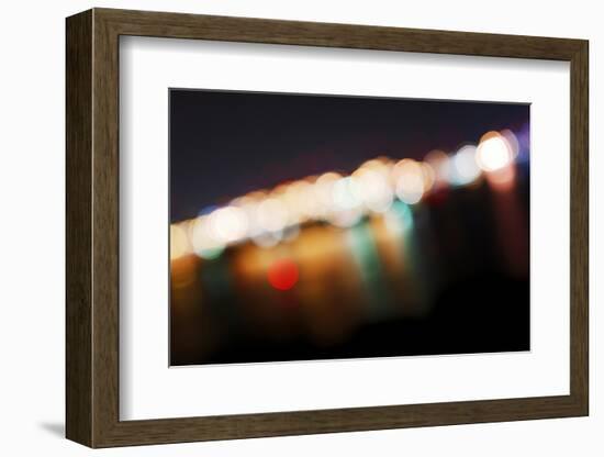 Hamburg Harbour in the Evening, Lights, Hamburg, Germany, Europe-Axel Schmies-Framed Photographic Print