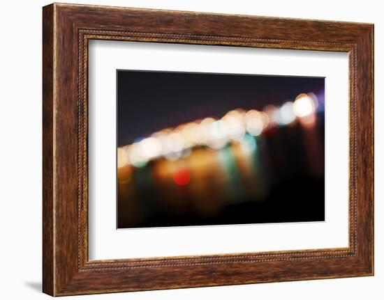 Hamburg Harbour in the Evening, Lights, Hamburg, Germany, Europe-Axel Schmies-Framed Photographic Print