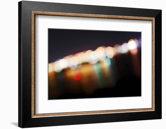 Hamburg Harbour in the Evening, Lights, Hamburg, Germany, Europe-Axel Schmies-Framed Photographic Print