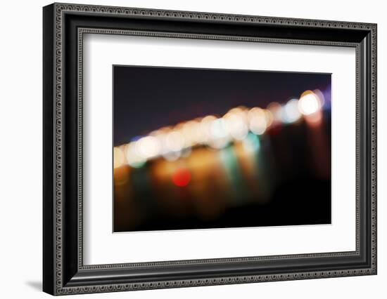 Hamburg Harbour in the Evening, Lights, Hamburg, Germany, Europe-Axel Schmies-Framed Photographic Print