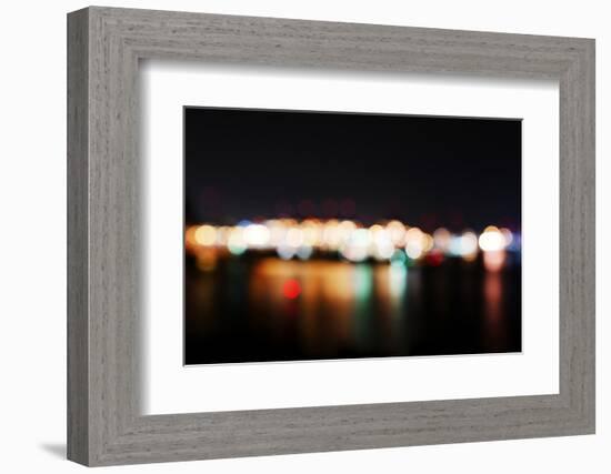 Hamburg Harbour in the Evening, Lights, Hamburg, Germany, Europe-Axel Schmies-Framed Photographic Print