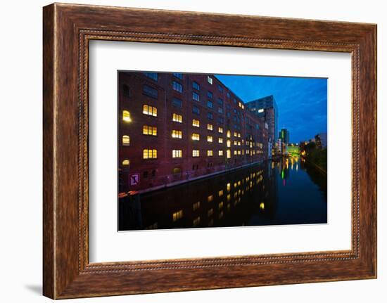 Hamburg, Harburg Channel, Dusk-Thomas Ebelt-Framed Photographic Print