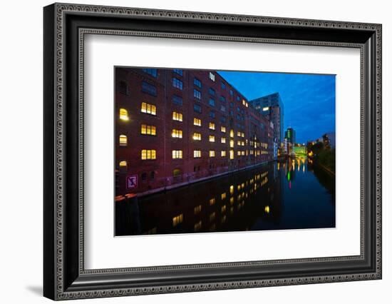 Hamburg, Harburg Channel, Dusk-Thomas Ebelt-Framed Photographic Print