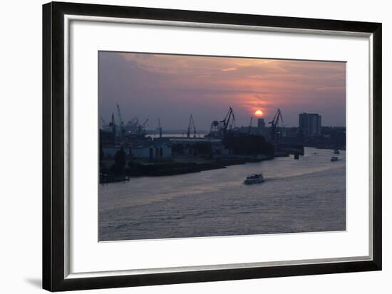 Hamburg, Norderelbe, Sunset-Catharina Lux-Framed Photographic Print