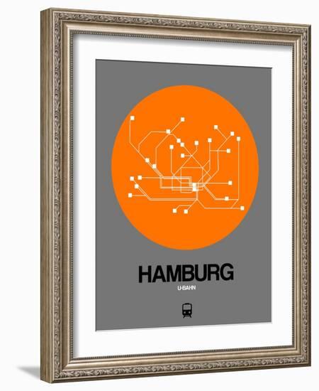 Hamburg Orange Subway Map-NaxArt-Framed Art Print