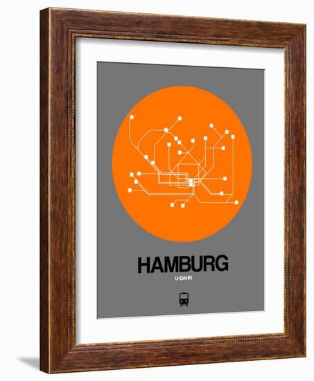 Hamburg Orange Subway Map-NaxArt-Framed Art Print