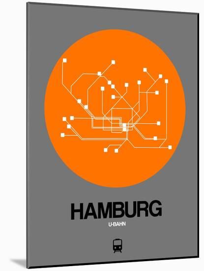 Hamburg Orange Subway Map-NaxArt-Mounted Art Print