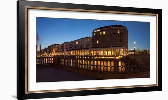 Hamburg, Panorama, Alster Arcades, in the Evening-Catharina Lux-Framed Photographic Print