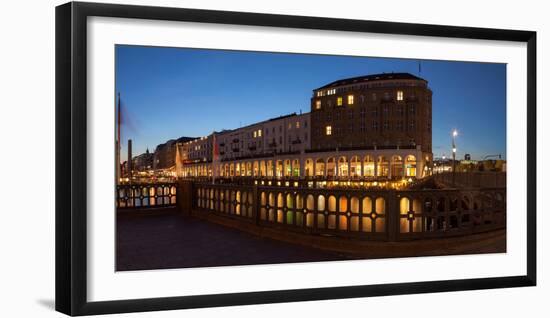 Hamburg, Panorama, Alster Arcades, in the Evening-Catharina Lux-Framed Photographic Print