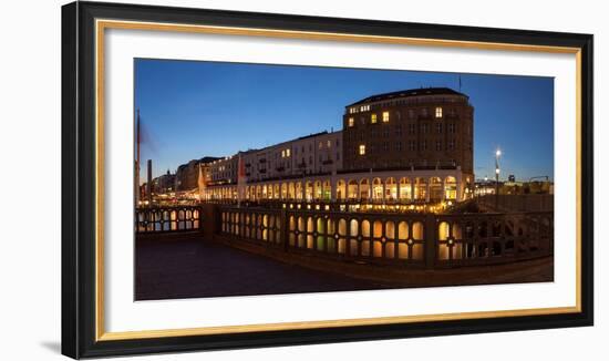 Hamburg, Panorama, Alster Arcades, in the Evening-Catharina Lux-Framed Photographic Print