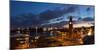 Hamburg, Panorama, Landing Stages, in the Evening-Catharina Lux-Mounted Photographic Print