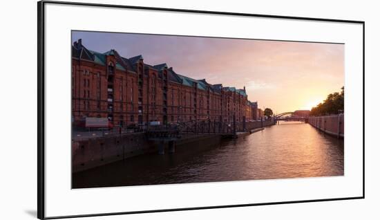 Hamburg, Panorama, Speicherstadt (City of Warehouses), Dusk-Catharina Lux-Framed Premium Photographic Print