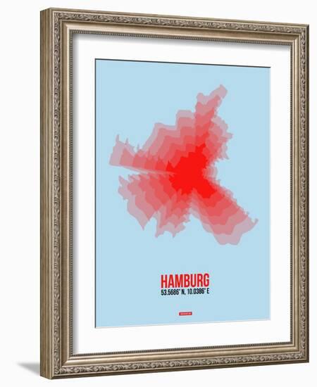 Hamburg Radiant Map 1-NaxArt-Framed Art Print