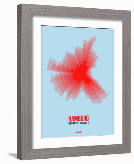 Hamburg Radiant Map 1-NaxArt-Framed Art Print