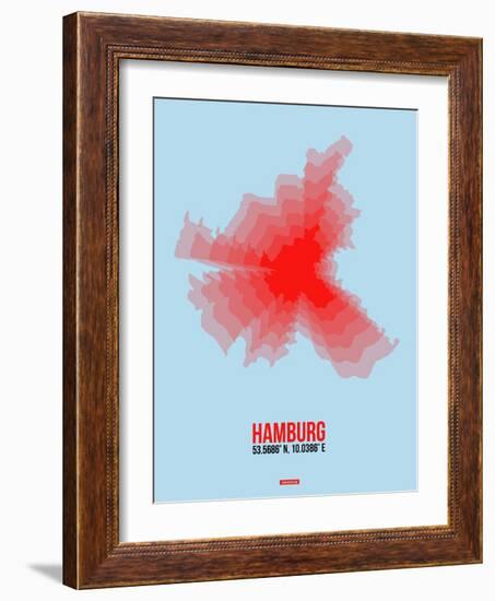 Hamburg Radiant Map 1-NaxArt-Framed Art Print