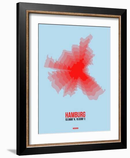 Hamburg Radiant Map 1-NaxArt-Framed Art Print