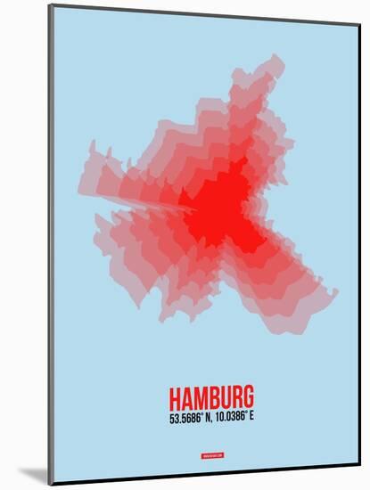 Hamburg Radiant Map 1-NaxArt-Mounted Art Print