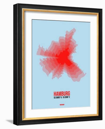 Hamburg Radiant Map 1-NaxArt-Framed Art Print
