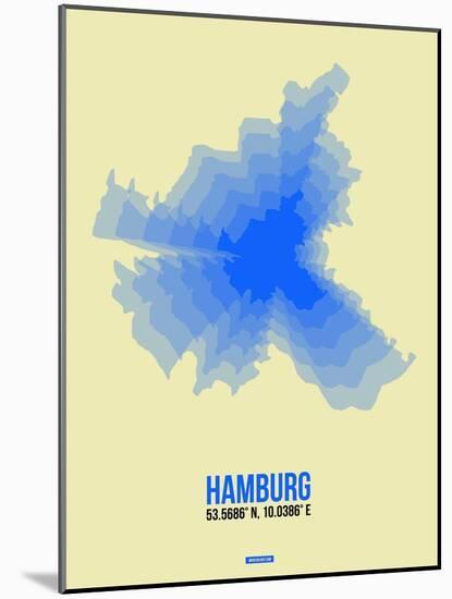 Hamburg Radiant Map 2-NaxArt-Mounted Art Print