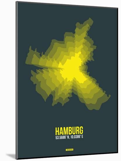 Hamburg Radiant Map 3-NaxArt-Mounted Art Print