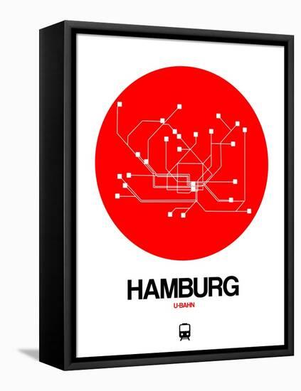 Hamburg Red Subway Map-NaxArt-Framed Stretched Canvas