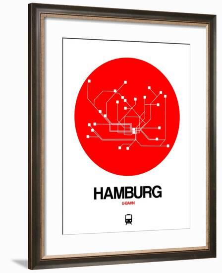 Hamburg Red Subway Map-NaxArt-Framed Art Print