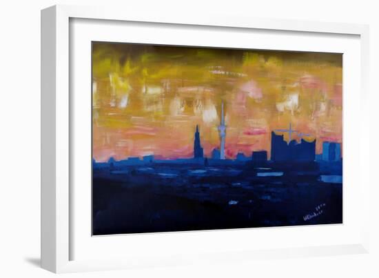 Hamburg Skyline with Elbe Philharmonic Hall-Markus Bleichner-Framed Art Print