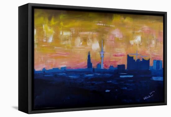 Hamburg Skyline with Elbe Philharmonic Hall-Markus Bleichner-Framed Stretched Canvas