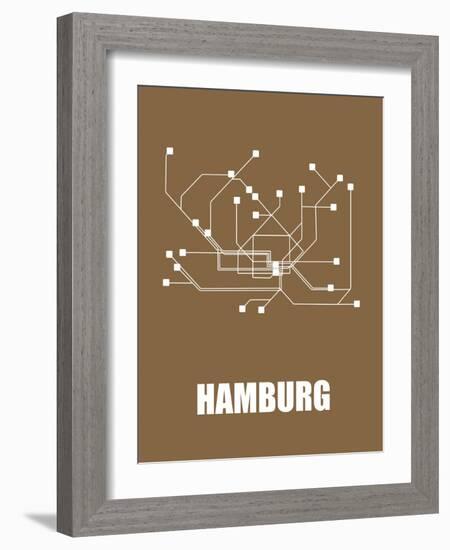 Hamburg Subway Map II-null-Framed Art Print