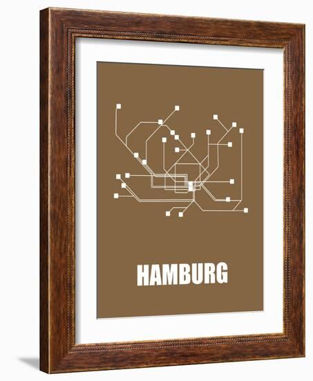 Hamburg Subway Map II-null-Framed Art Print