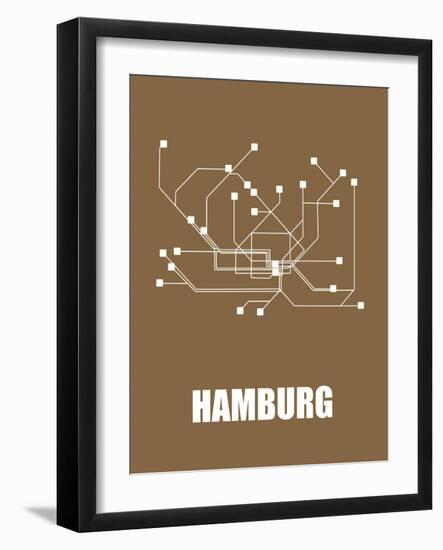 Hamburg Subway Map II-null-Framed Art Print