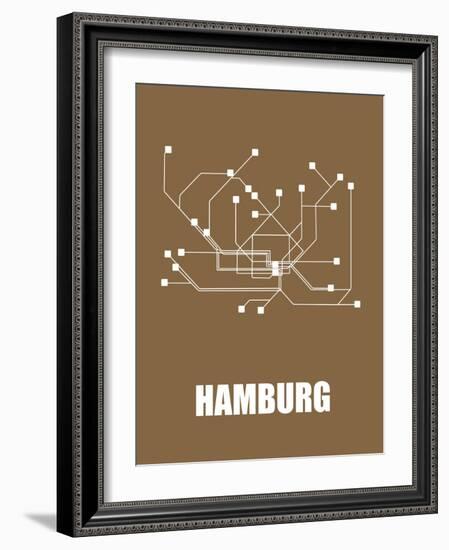 Hamburg Subway Map II-null-Framed Art Print
