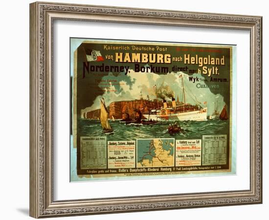 Hamburg to Helgoland-German School-Framed Giclee Print