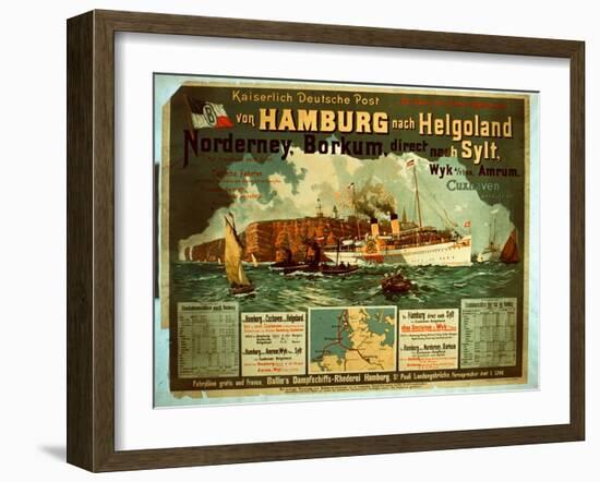 Hamburg to Helgoland-German School-Framed Giclee Print