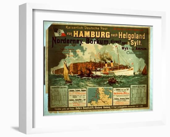 Hamburg to Helgoland-German School-Framed Giclee Print