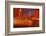 Hamburg Warehouse District, Illuminated, Red, Evening-Thomas Ebelt-Framed Photographic Print