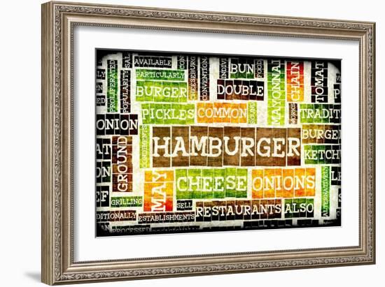 Hamburger Menu in a American Fast Food Restaurant-kentoh-Framed Art Print