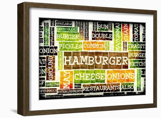 Hamburger Menu in a American Fast Food Restaurant-kentoh-Framed Art Print