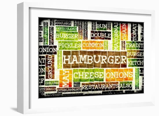 Hamburger Menu in a American Fast Food Restaurant-kentoh-Framed Art Print