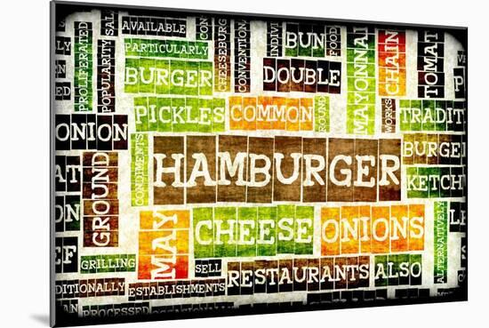 Hamburger Menu in a American Fast Food Restaurant-kentoh-Mounted Art Print