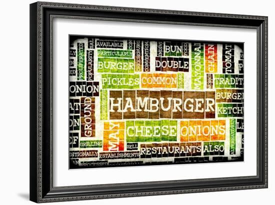 Hamburger Menu in a American Fast Food Restaurant-kentoh-Framed Art Print