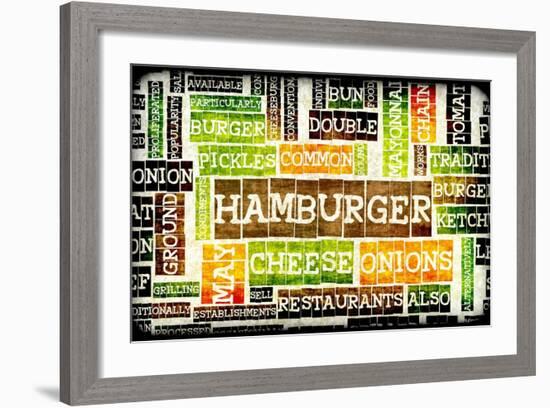 Hamburger Menu in a American Fast Food Restaurant-kentoh-Framed Art Print