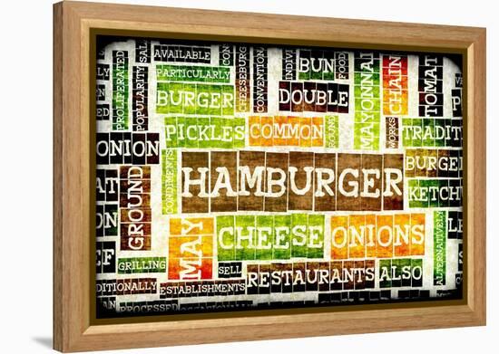 Hamburger Menu in a American Fast Food Restaurant-kentoh-Framed Stretched Canvas