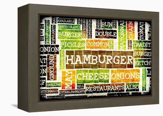 Hamburger Menu in a American Fast Food Restaurant-kentoh-Framed Stretched Canvas