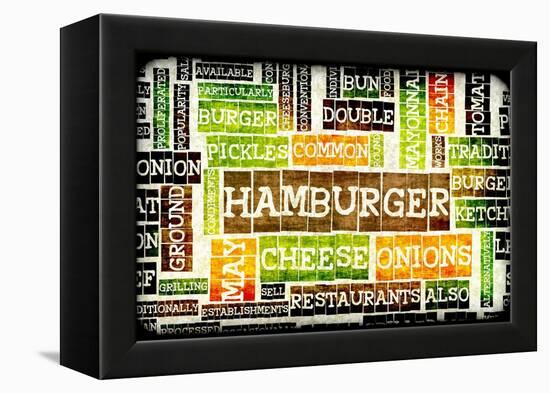 Hamburger Menu in a American Fast Food Restaurant-kentoh-Framed Stretched Canvas